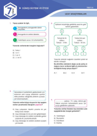 7. Sınıf Fen Bilimleri Yaprak Test