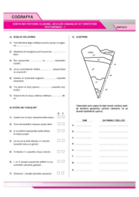 10. Sınıf Coğrafya Yaprak Test