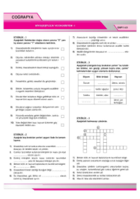 11. Sınıf Coğrafya Yaprak Test