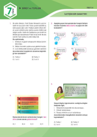 7. Sınıf Sosyal Bilgiler Yaprak Test