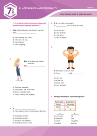 7. Sınıf İngilizce Yaprak Test