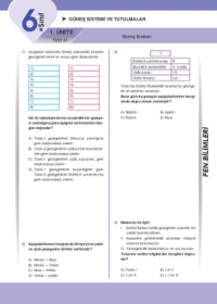 6. Sınıf Fen Bilimleri Yaprak Test