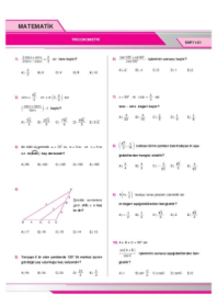 11. SINIF MATEMATİK YAPRAK TEST